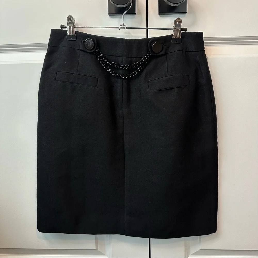 Kate Spade Women’s Alexandra Skirt A-Line Chain Link Accent in Black (Size 4)